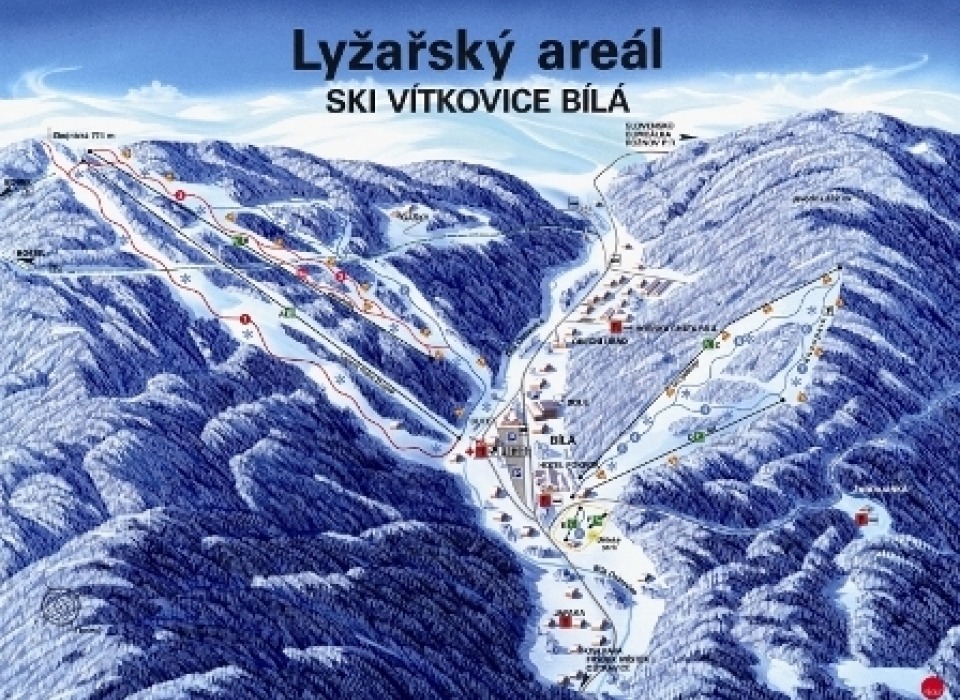 Ski resort Bílá in Beskydy (Czechia)